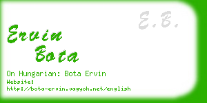 ervin bota business card